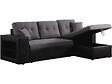 HABITAT ET JARDIN - Canapé d'angle convertible/réversible "Axel" - 3 places - Noir/Gris - vignette