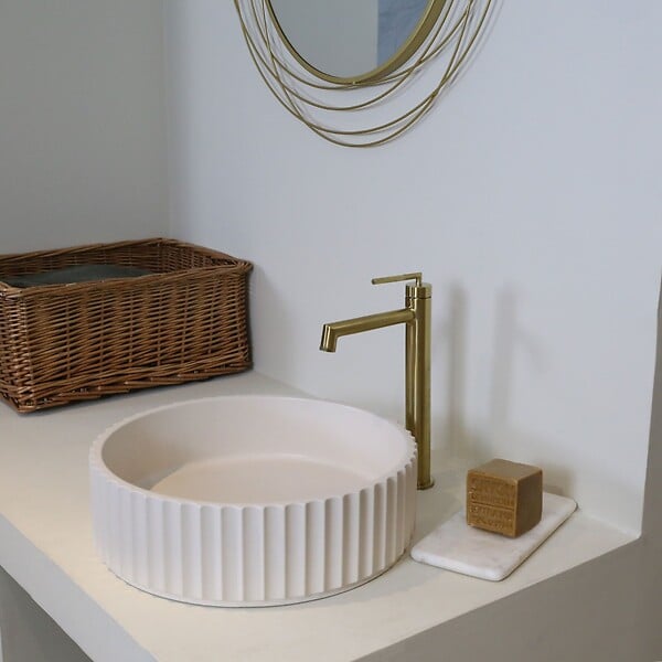 ESSEBAGNO - Portofino mitigeur lavabo haut or brossé - large