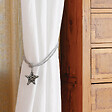 VCREATIONS - Embrasse de rideau en osier et coton - Gris - 45cm - vignette