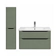 VITRA - Meuble vasque suspendu VitrA Sento Round 120cm Vert mat + Colonne version gauche - vignette