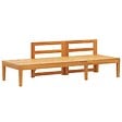 VIDAXL - vidaXL Banc de jardin avec table et coussins Blanc crème Teck solide - vignette
