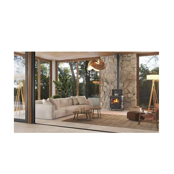 NORDICA - Poêle à Bois 7.7kw Fonte émaillée Noir - ISETTACCLEAN - large