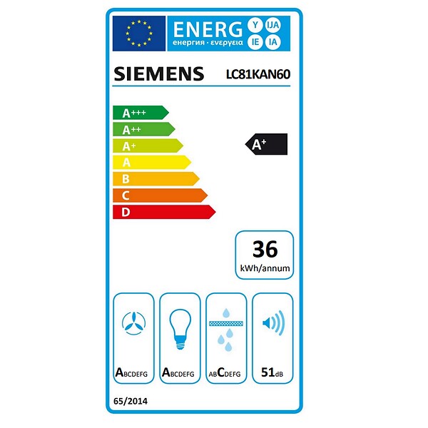 SIEMENS - Hotte Décorative Inclinée 80cm 432m3/h Noir - LC81KAN60 - large
