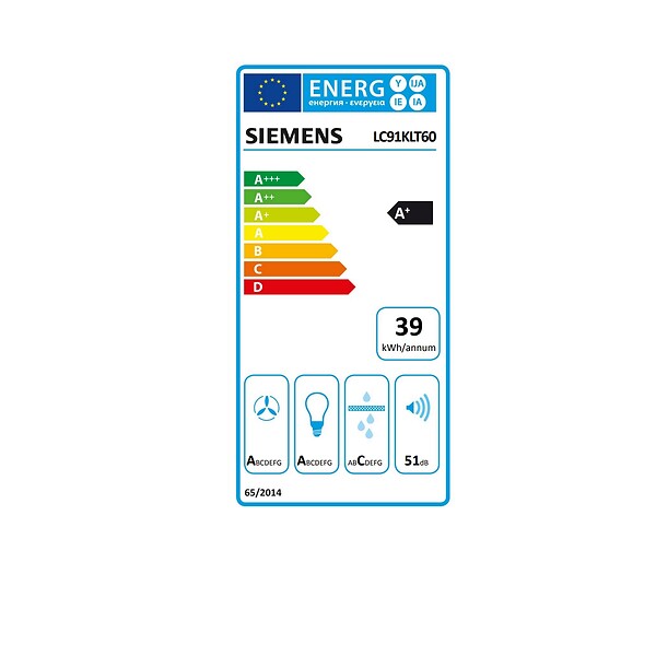 SIEMENS - Hotte Décorative Inclinée 90cm 51db 441m3/h Noir - LC91KLT60 - large