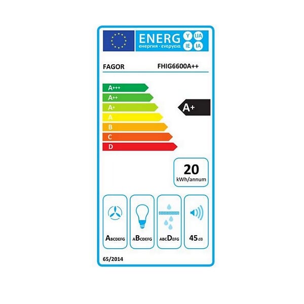 FAGOR - hotte décorative murale 60cm 546m3/h noir - FHIG6600A++ - large