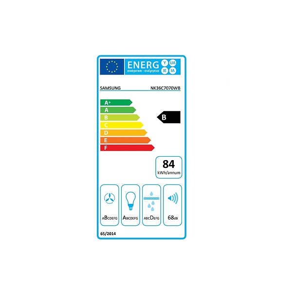 SAMSUNG - hotte décorative inclinée 90cm 558 m3/h noir - NK36C7070WB - large