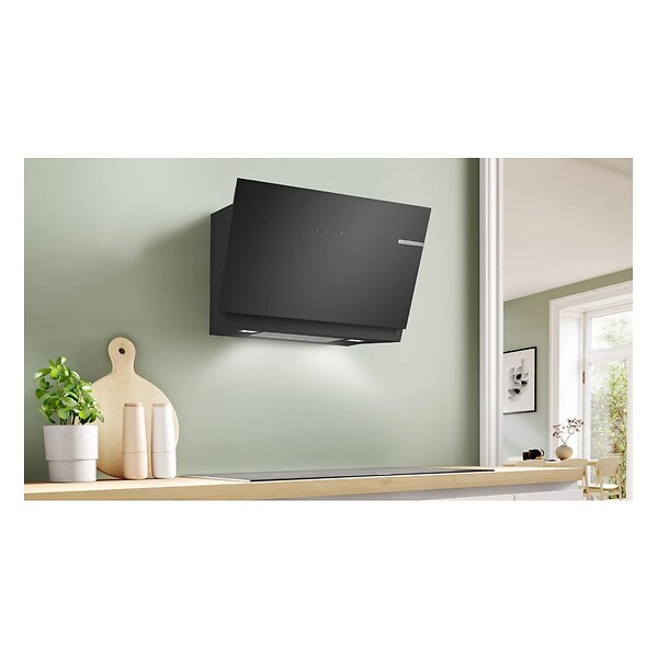 BOSCH - Hotte Décorative Inclinée 80cm 438m3/h Noir - DWJ81AN60 - large
