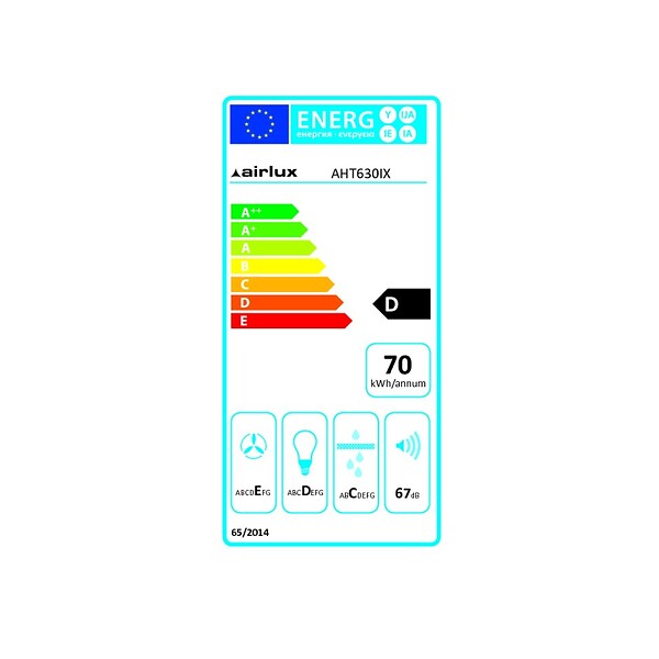 AIRLUX - Hotte Tiroir 60cm 310m3/h Inox - AHT630IX - large