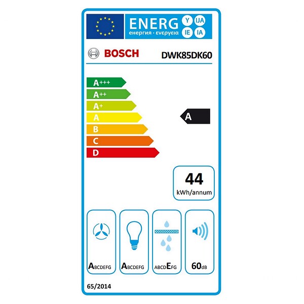 BOSCH - Hotte Décorative Inclinée 80cm 550m3/h Noir - DWK85DK60 - large