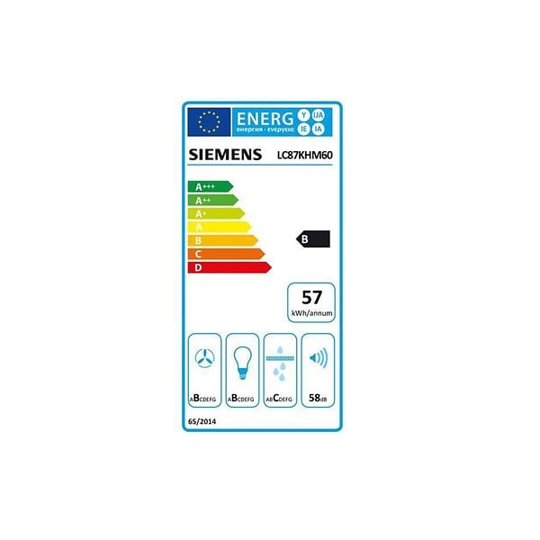 SIEMENS - hotte décorative inclinée 79cm 427m3/h noir - LC87KFN60 - large