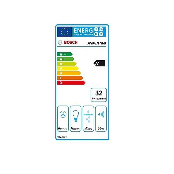 BOSCH - Hotte Décorative Inclinée 60cm 768m³/h Noir - DWK67FN60 - large