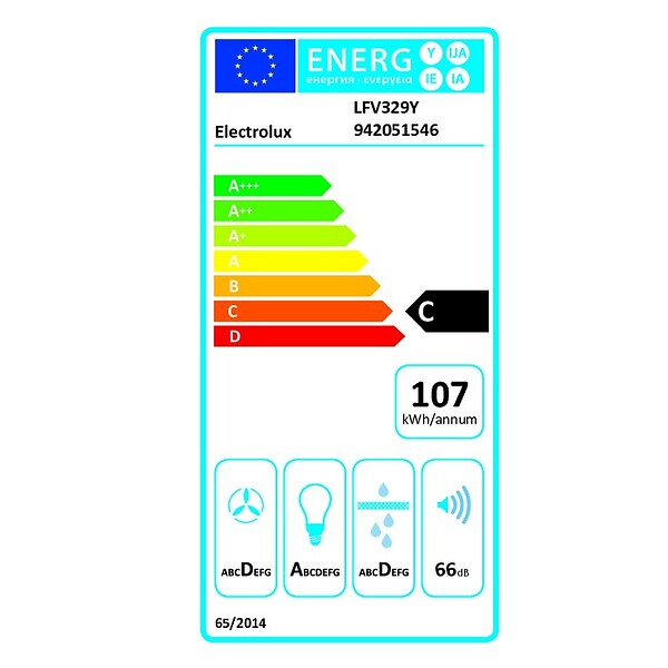 ELECTROLUX - hotte décorative murale 90cm 600m3/h noir - LFV329Y - large