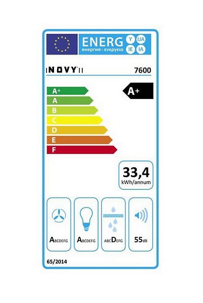 NOVY - hotte décorative murale 90cm 524m3/h inox - d7600 - large