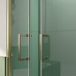 AURLANE - Porte de Douche Double Battant 80x200cm - Verre Trempé Transparent 6mm - Profil Or Doré Brossé - vignette