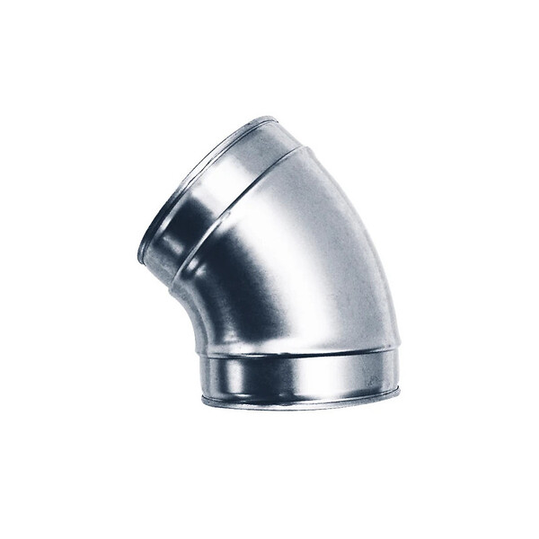 JONCOUX - Coude VMC 45° acier galvanisé pour gaines ventilation - Diamètre (mm): 160 - large