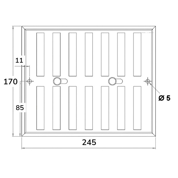 ANJOS - Grille aération réglable métallique ANJOS GO - LxH (mm): 245 x 170 - Couleur: Gris argent - large