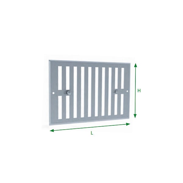 ANJOS - Grille aération réglable métallique ANJOS GO - LxH (mm): 190 x 170 - Couleur: Gris argent - large