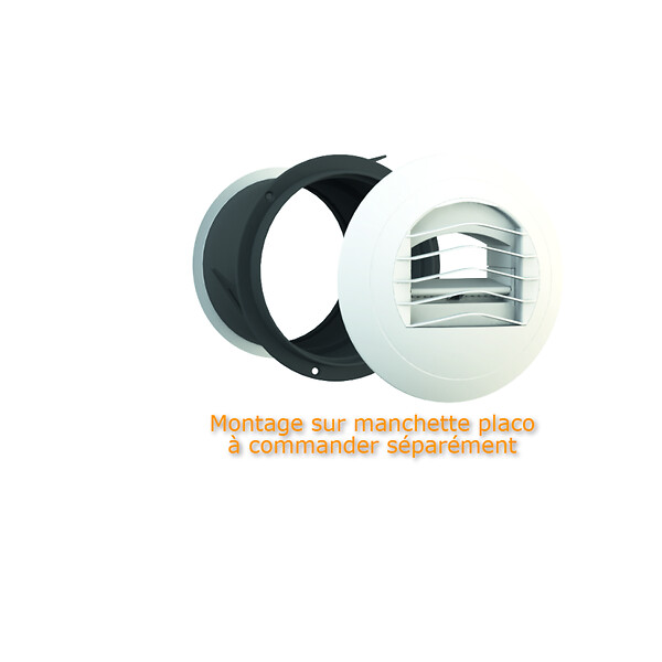 ANJOS - Bouche VMC cuisine autoréglable double débit ALIZE AUTO diamètre 125 mm (sans manchette) - Débit (m3/h): 45/105 - large