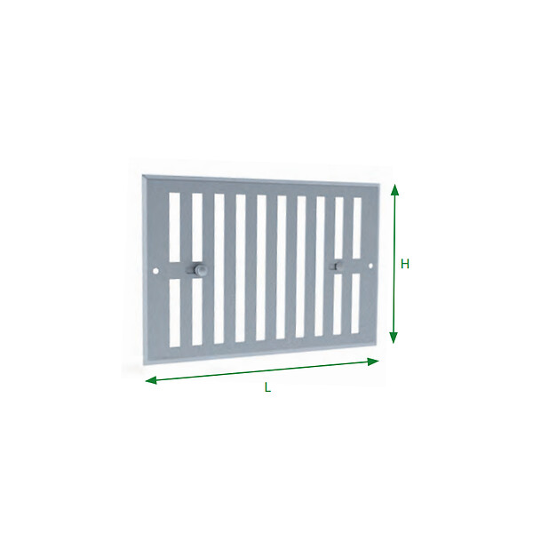 ANJOS - Grille aération réglable métallique ANJOS GO - LxH (mm): 170 x 140 - Couleur: Gris argent - large