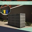 ATOLE - Cache poubelle extérieur triple en acier galvanisé - Abri poubelle pour 3 conteneurs 240 Litres - Anthracite RAL7016 - vignette