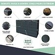 ATOLE - Cache poubelle extérieur triple en acier galvanisé - Abri poubelle pour 3 conteneurs 240 Litres - Anthracite RAL7016 - vignette