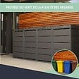 ATOLE - Cache poubelle extérieur quadruple en acier galvanisé - Abri poubelle pour 4 conteneurs 240 Litres - Anthracite RAL7016 - vignette