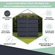 ATOLE - Cache poubelle extérieur double en acier galvanisé - Abri poubelle pour 2 conteneurs 120 Litres – Gris Anthracite RAL7016 - vignette