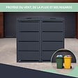 ATOLE - Cache poubelle extérieur double en acier galvanisé - Abri poubelle pour 2 conteneurs 120 Litres – Gris Anthracite RAL7016 - vignette