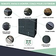 ATOLE - Cache poubelle extérieur double en acier galvanisé - Abri poubelle pour 2 conteneurs 120 Litres – Gris Anthracite RAL7016 - vignette