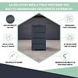 ATOLE - Cache poubelle extérieur simple en acier galvanisé - Abri poubelle pour 1 conteneur 120 Litres – Gris Anthracite RAL7016 - vignette