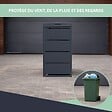 ATOLE - Cache poubelle extérieur simple en acier galvanisé - Abri poubelle pour 1 conteneur 120 Litres – Gris Anthracite RAL7016 - vignette