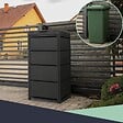 ATOLE - Cache poubelle extérieur simple en acier galvanisé - Abri poubelle pour 1 conteneur 120 Litres – Gris Anthracite RAL7016 - vignette