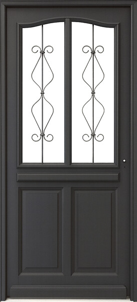 GD MENUISERIES - Porte d'entrée Bois Vitrée Sandro Gris Anthr., H200 x L90 cm Côte Tableau p.Gauche - large