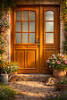 GD MENUISERIES - Porte d'entrée Tiercée Bois Vitrée Marine H215xL140 cm Côte Tableau, p.Gauche (Poignée, Barillet ref 010403RFP) - vignette