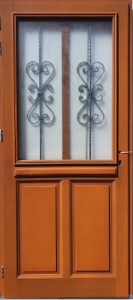 GD MENUISERIES - Porte d'entrée Bois Vitrée SyraH H215 x L90 cm Côte Tableau p.Droit (Poignée, Barillet ref N158RPL -IN158RCI) - large