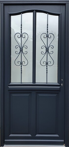 GD MENUISERIES - Porte d'entrée Bois Vitrée Sanna, H215 x L90 cm Côte Tableau p.Gauche - large