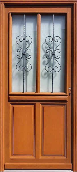 GD MENUISERIES - Porte d'entrée Bois Vitrée SyraH H215 x L90 cm Côte Tableau p.Gauche - large