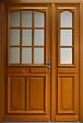 GD MENUISERIES - Porte d'entrée Tiercée Bois Vitrée Marine H215xL140 cm Côte Tableau p. Gauche - vignette