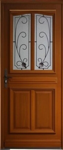 GD MENUISERIES - Porte d'entrée Bois Vitrée Mathis, H200 x L90 cm Côte Tableau p.Droit - large