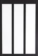 GD MENUISERIES - Verriere d'Atelier Bois MDF Noir 3 Vitrages Clairs H108 cm x L112 cm - vignette