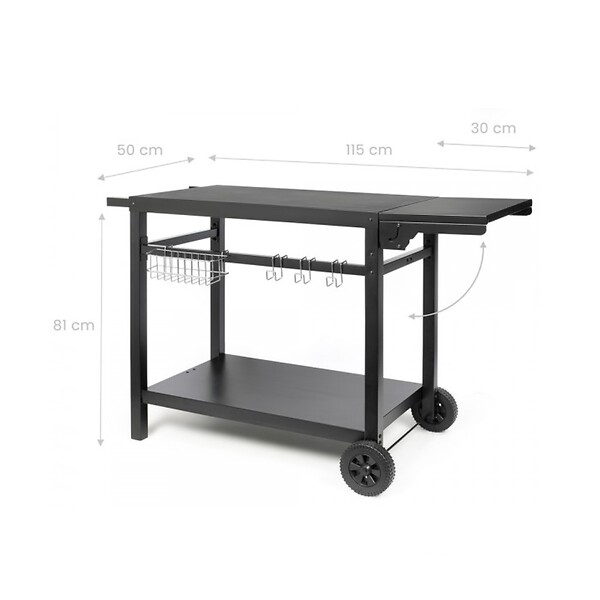 LIVOO - chariot pour plancha noir/métal - GS170N - large