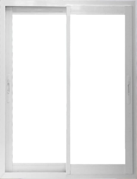 GD MENUISERIES - Fenetre Coulissante Aluminium H105 x L100 cm Blanc 2 vantaux - large
