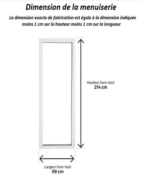 GD MENUISERIES - Fenetre Fixe En Aluminium Blanc Vertical H215 x L60 cm - large