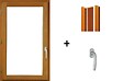 GD MENUISERIES - fenetre Bois 1 Vantail H75 x L60 cm Tirant Gauche, tapees iso 120 cm (2 de 1,9m), poignee - vignette