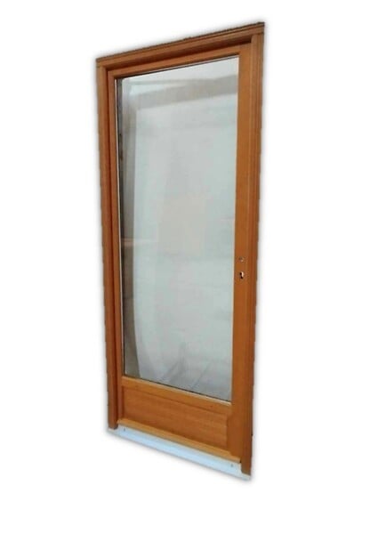 GD MENUISERIES - Porte Fenetre Bois 1 Vantail H215 x L80 cm Côte Tableau Tirant Droite (Poignée, Barillet ref 01245F924) - large