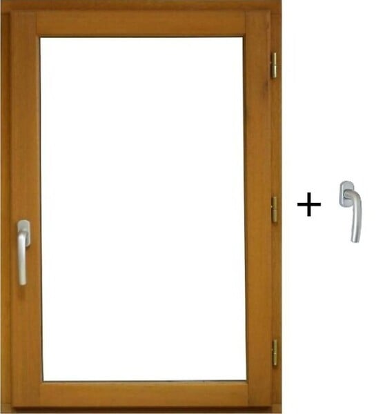 GD MENUISERIES - Fenetre Bois 1 Vantail H95 x L80 cm Côte Tableau Tirant Droite, poignee (ref 010220F9) - large