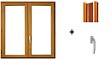 GD MENUISERIES - fenetre Bois 2 Vantaux H175 x L110 cm, tapees iso 100 cm (2 de 1,9m, 1 de 2,28m), poignee - vignette