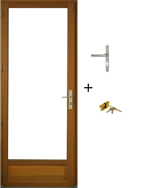 GD MENUISERIES - Porte Fenetre Bois 1 Vantail H215 x L80 cm Côte Tableau Tirant Gauche (Poignée, Barillet ref 01245F924) - large