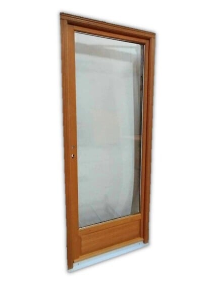GD MENUISERIES - Porte Fenetre Bois 1 Vantail H215 x L80 cm Côte Tableau Tirant Gauche (Poignée, Barillet ref 01245F924) - large