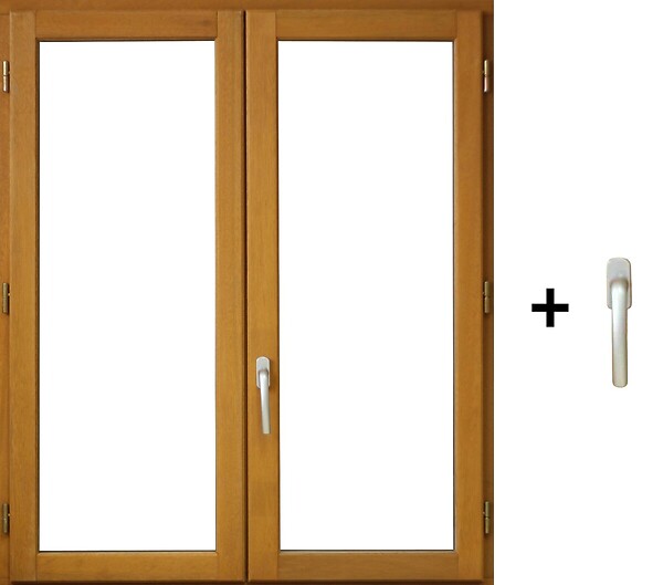 GD MENUISERIES - Fenetre Bois 2 Vantaux H155 x L80 cm Côte Tableau, poignee (ref 010220F9) - large